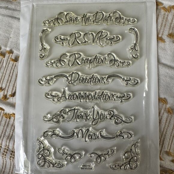 Stampendous Wedding Words Clear Unmounted Stamps Wedding Invitation 13 Pieces - Picture 3 of 4